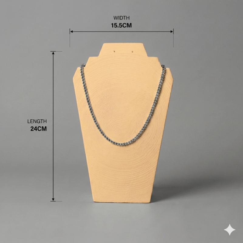 Premium Necklace Jewellery Stand Angular Design | 3D Printed Display Bust Holder | Lightweight Durable Plastic Organizer | Space Saving Jewelry Display for Home, Shop & Exhibition(Skin Color) - Image 3