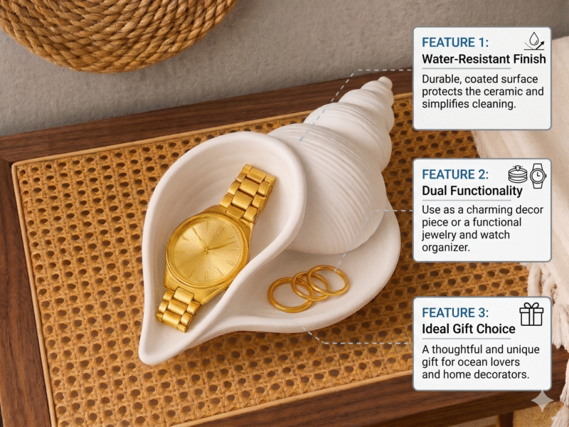 Coastal Seashell Entryway Jewelry Tray Holder