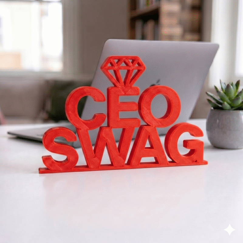 CEO Swag 3D Printed Desk Sign for Office Desk, Boss Gift, Entrepreneur Workspace Decor - Image 4