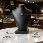 Necklace Jewellery Stand Acrylic Jewelry Necklace Display Stand Black | Matte Finish Necklace Holder | Elegant Display for Chains, Pendants, Jewelry | 3D Printed Scratch Free Jewelry Organizer(Black Color) - Image 4