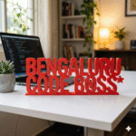 Bengaluru Code Boss 3D Printed Desk Sign for Office, Developer Desk Decor Gift - Image 6