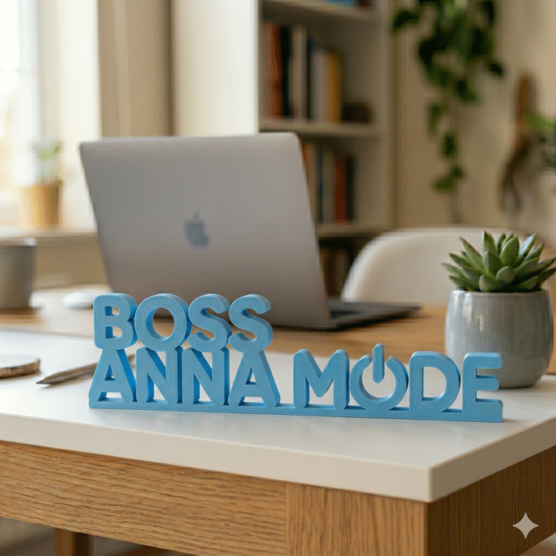 Personalized Boss Anna Mode 3D Printed Desk Sign - Image 6