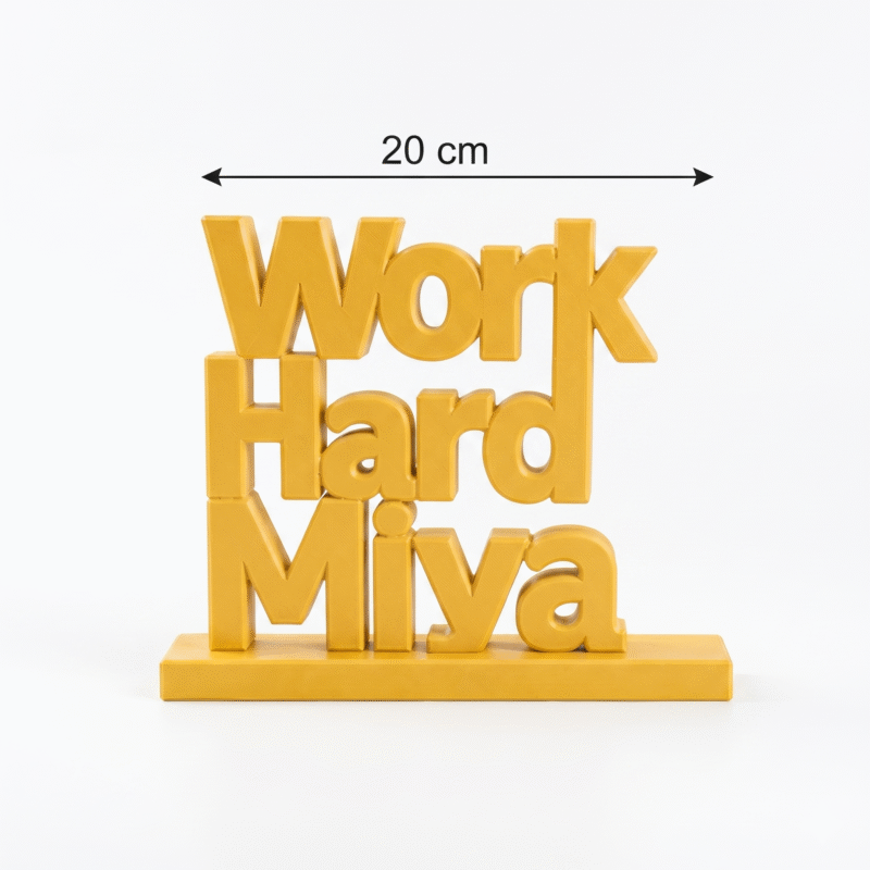 Work Harder Miya 3D Printed Name Stand - Image 2
