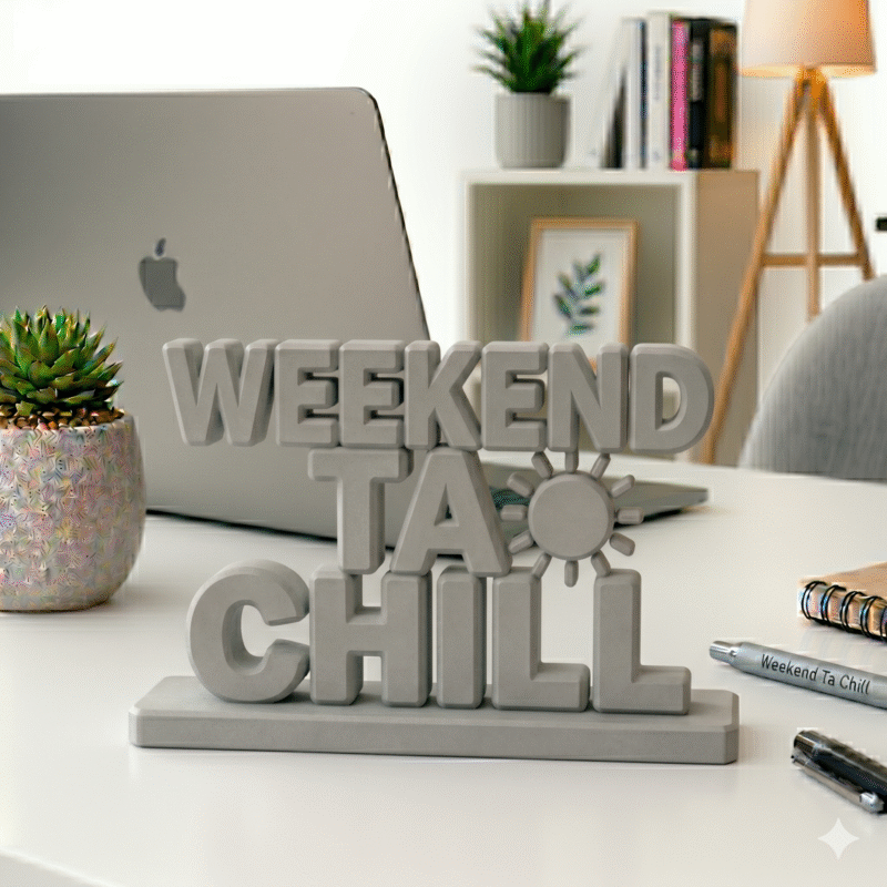 Weekend Ta Chill 3D Printed Desk Sign - Image 6