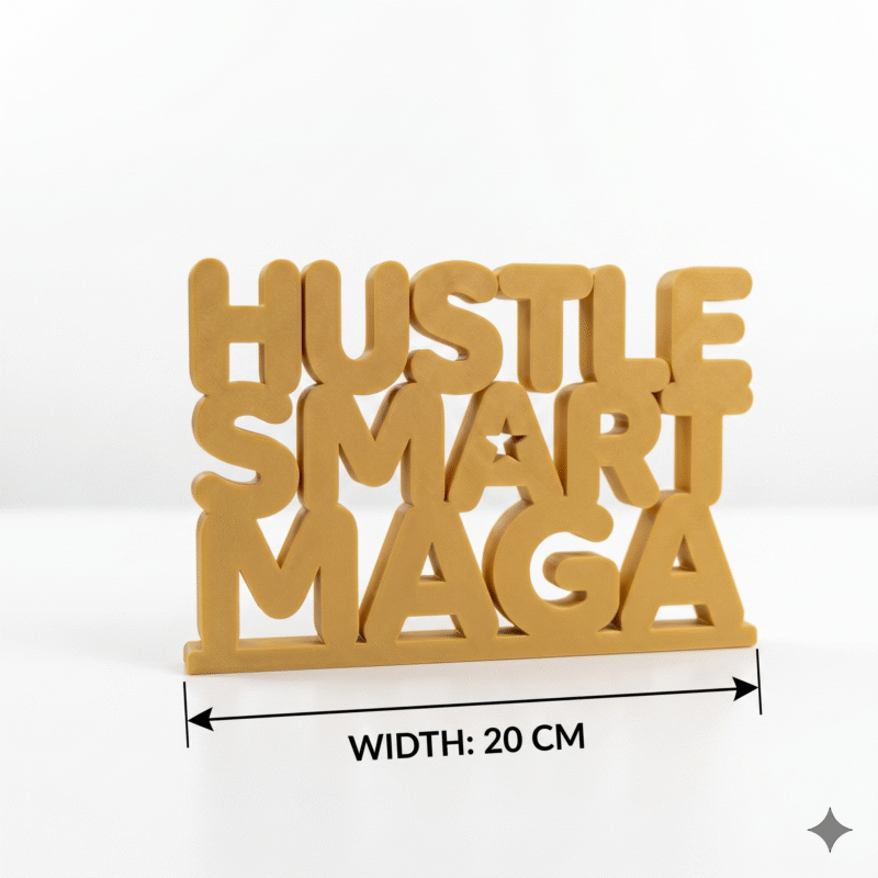 Hustle Smart Maga 3D Printed Desk Sign - Image 2