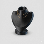3D Printed Necklace Display Stand - Matte Finish Jewelry Mannequin Bust for Necklaces, Chains, and Pendants - Minimalist Elegant Display Holder for Home & Retail(Black Color)