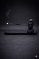 Moai Incense Holder - Premium 3D Printed Easter Island Statue | Matte Black Agarbatti Stand for Home Decor, Office & Meditation | Durable Lightweight Ash Catcher & Unique Artistic Gift - Image 2