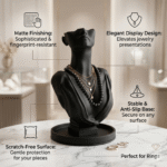 Premium Black Necklace Display Bust Stand | 3D Printed Jewellery Mannequin Holder | Durable Lightweight Plastic Necklace Display for Shop, Home, Exhibition & Dressing Table(Black Color) - Image 4