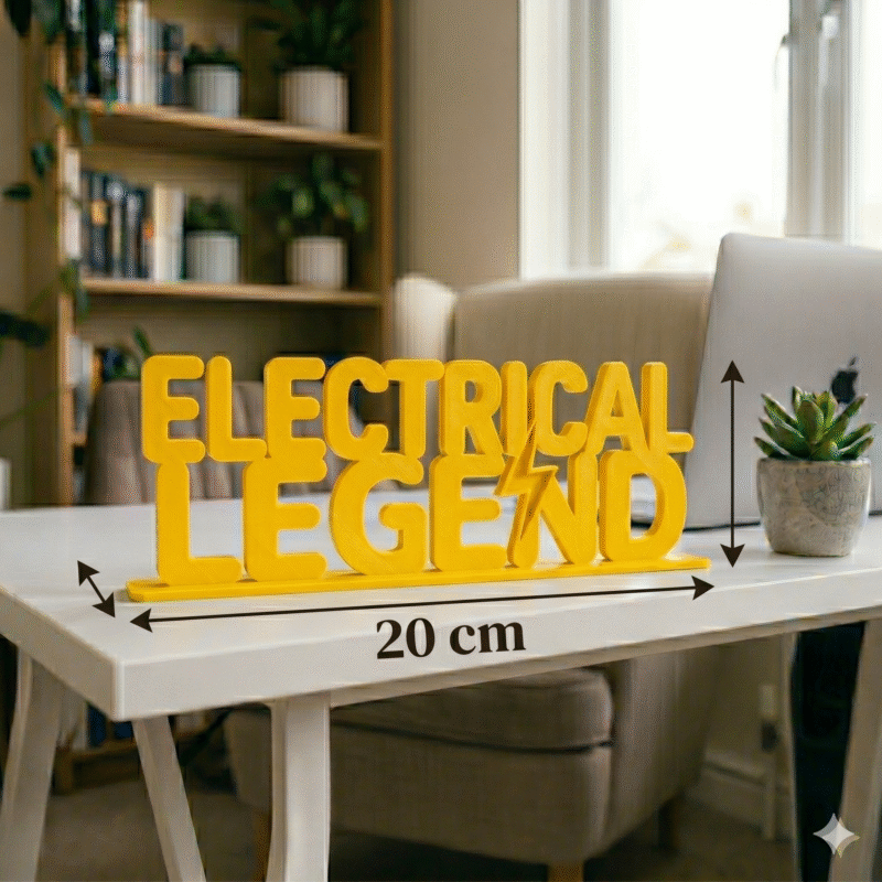 Electrical Legend 3D Printed Sign for Electricians & Engineers | Office Desk Decor Gift - Image 2