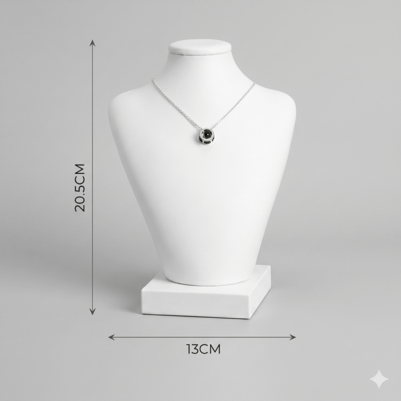 Premium White Necklace Jewellery Stand | 3D Printed Display Bust Holder | Lightweight Durable Plastic Organizer | Space Saving Jewelry Display for Home, Shops & Exhibition Decor(White Color) - Image 4