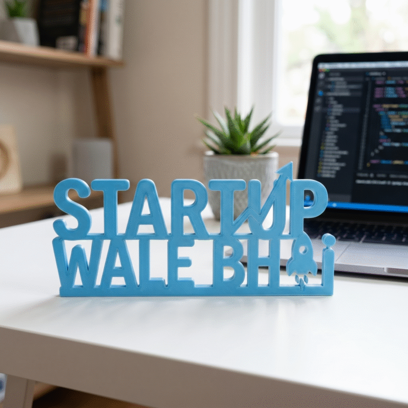 Startup Wale Bhai Desk Sign 3D Printed Office Decor for Entrepreneurs - Image 3