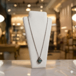 White Necklace Display Stand Jewelry Bust | Matte Finish Necklace Holder | Pendant Chain Display Stand | Jewelry Display Mannequin for Shop, Photography & Home(White Color)