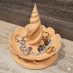 Premium Seashell Spire Jewelry Tray with Ring Holder | 3D Printed Spiral Shell Organizer for Rings, Earrings & Chains | Matte Finish Decorative Tray for Dressing Table, Home Decor & Gift(Skin Color)