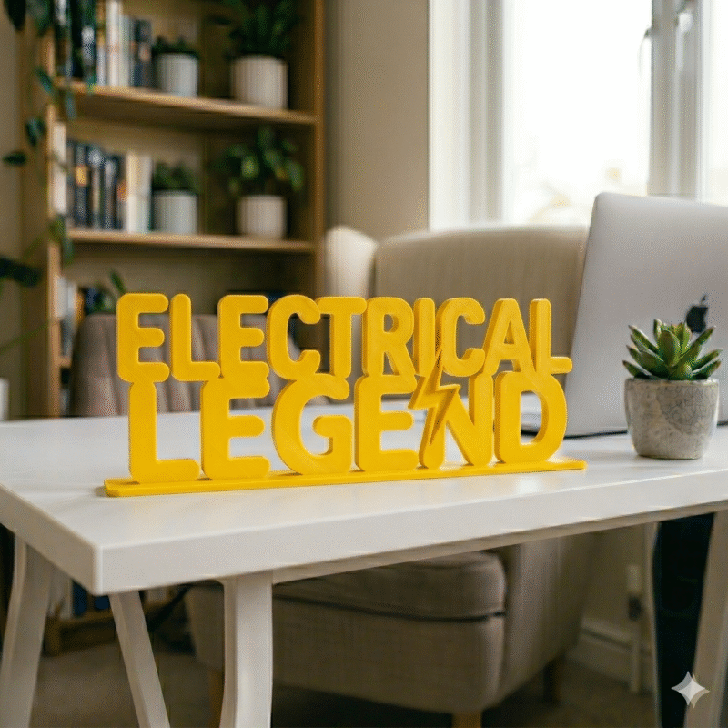 Electrical Legend 3D Printed Sign for Electricians & Engineers | Office Desk Decor Gift - Image 9
