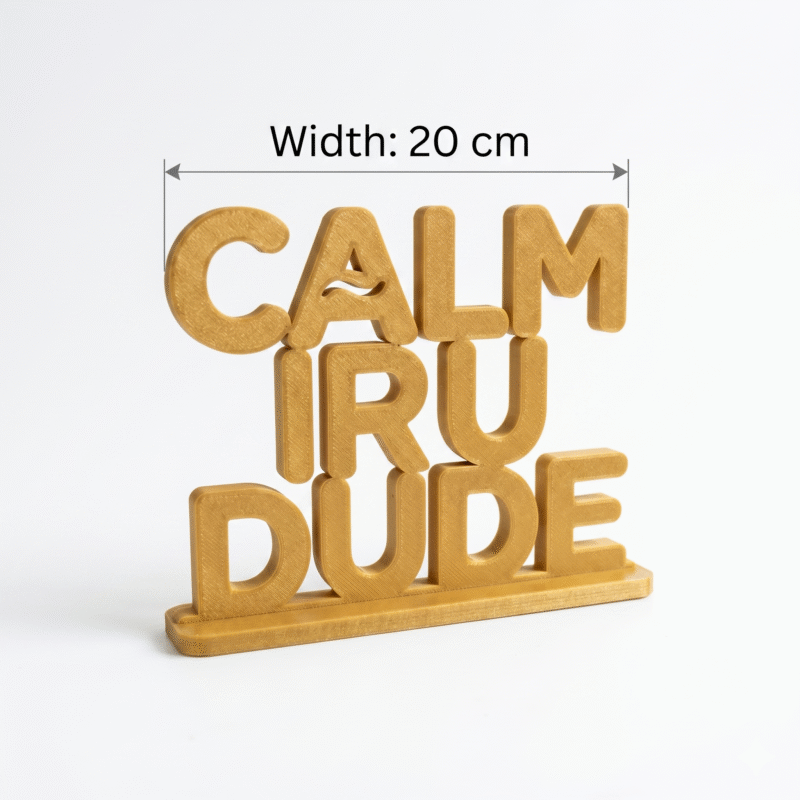 Calm Iru Dude 3D Printed Desk Sign - Image 2