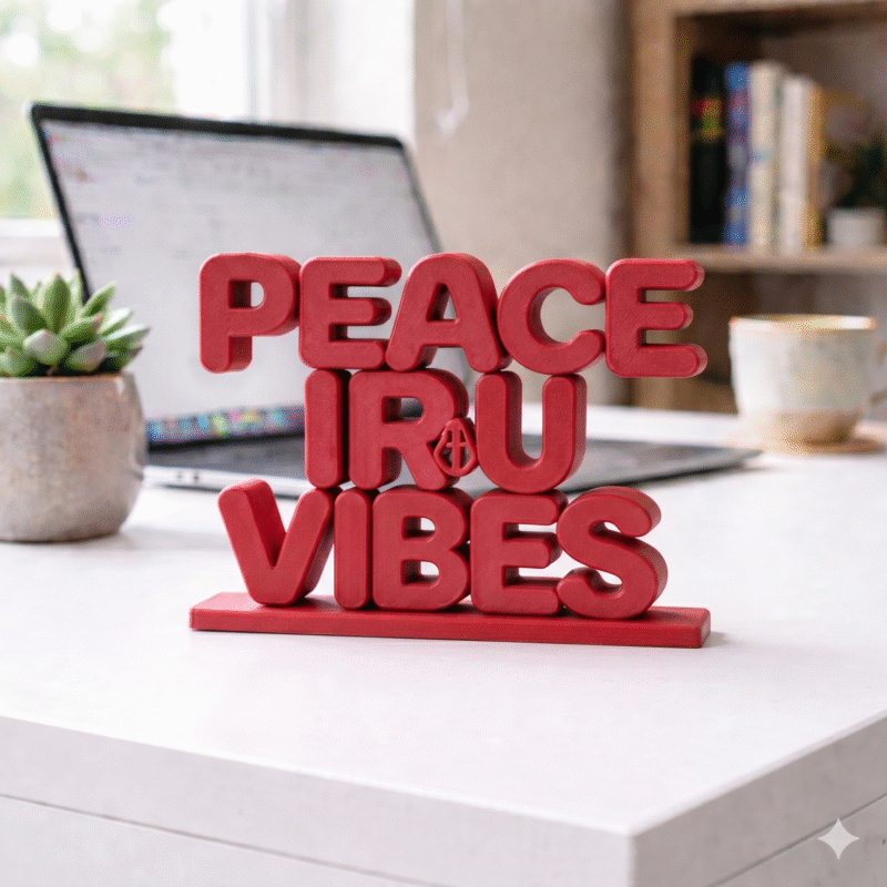 Peace Iru Vibes Desk Sign - Image 4