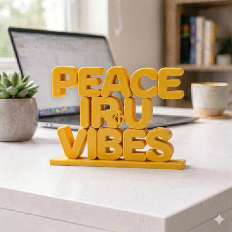 Peace Iru Vibes Desk Sign - Image 7