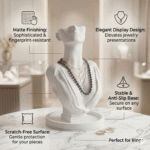 Premium White Necklace Display Bust Stand | 3D Printed Jewellery Mannequin Holder | Durable Lightweight Plastic Necklace Display for Shop, Home, Exhibition & Dressing Table(White Color) - Image 4