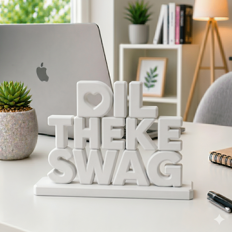 Dil Theke Swag 3D Printed Desk Sign - Image 8