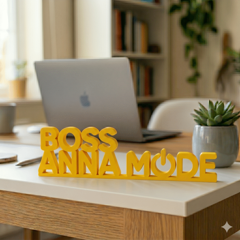 Personalized Boss Anna Mode 3D Printed Desk Sign - Image 7