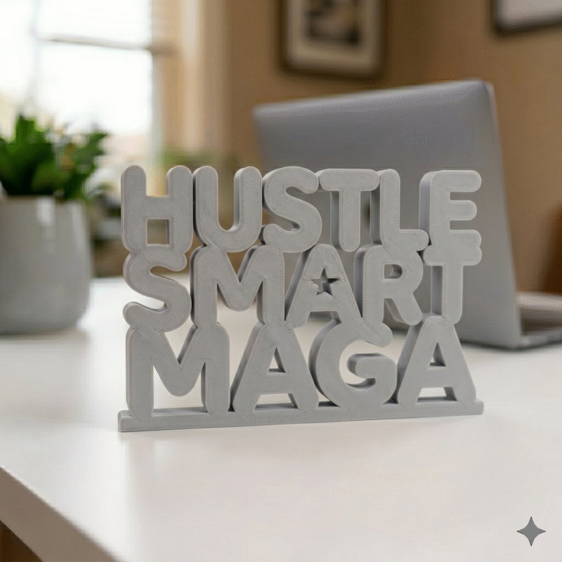 Hustle Smart Maga 3D Printed Desk Sign - Image 5