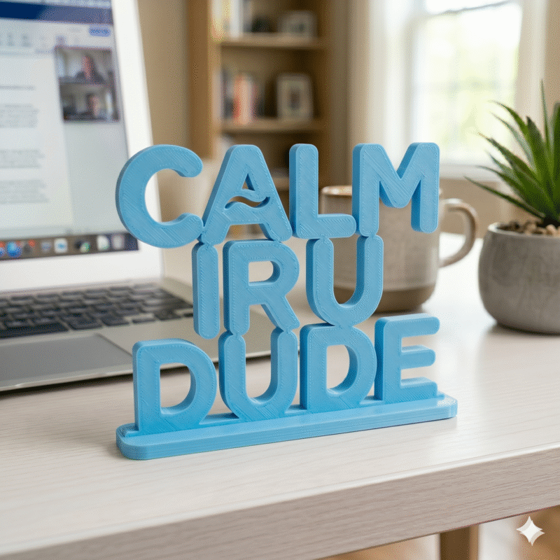 Calm Iru Dude 3D Printed Desk Sign - Image 6