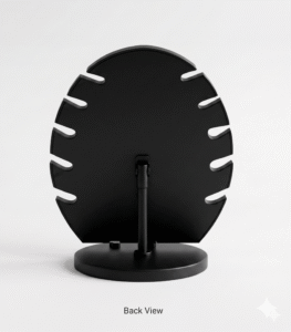Premium Leaf Necklace Holder Stand for Women – Modern 3D Printed Jewelry Organizer for Dressing Table, Home Decor & Shop Exhibition – Lightweight, Durable & Space-Saving Design (Matte Black) - Image 3