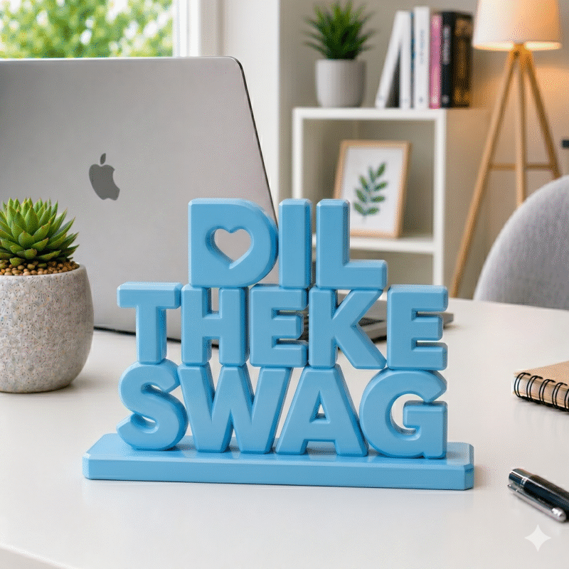 Dil Theke Swag 3D Printed Desk Sign - Image 7