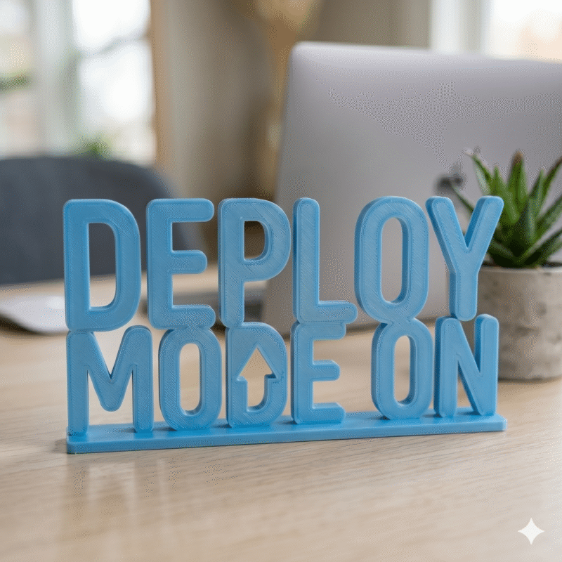 Deploy Mode On 3D Printed Desk Name Sign for Office, Startup, IT Workspace Decor - Image 3