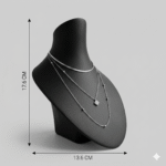 Necklace Display Bust Stand Matte Black | 3D Printed Jewelry Organizer for Chains & Pendants | Elegant Display Holder for Shop, Home & Dressing Table - Image 2