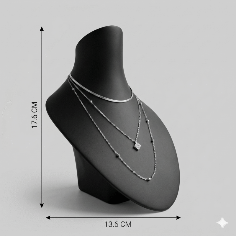 Necklace Display Bust Stand Matte Black | 3D Printed Jewelry Organizer for Chains & Pendants | Elegant Display Holder for Shop, Home & Dressing Table - Image 2