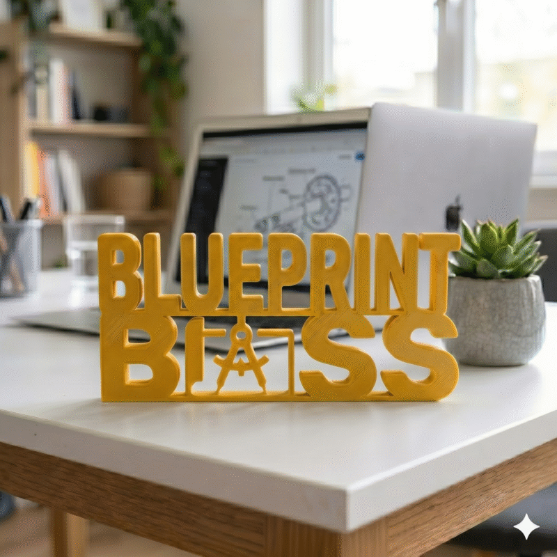 Blueprint Boss 3D Printed Desk Sign for Architects Engineers Office Decor Gift - Image 4