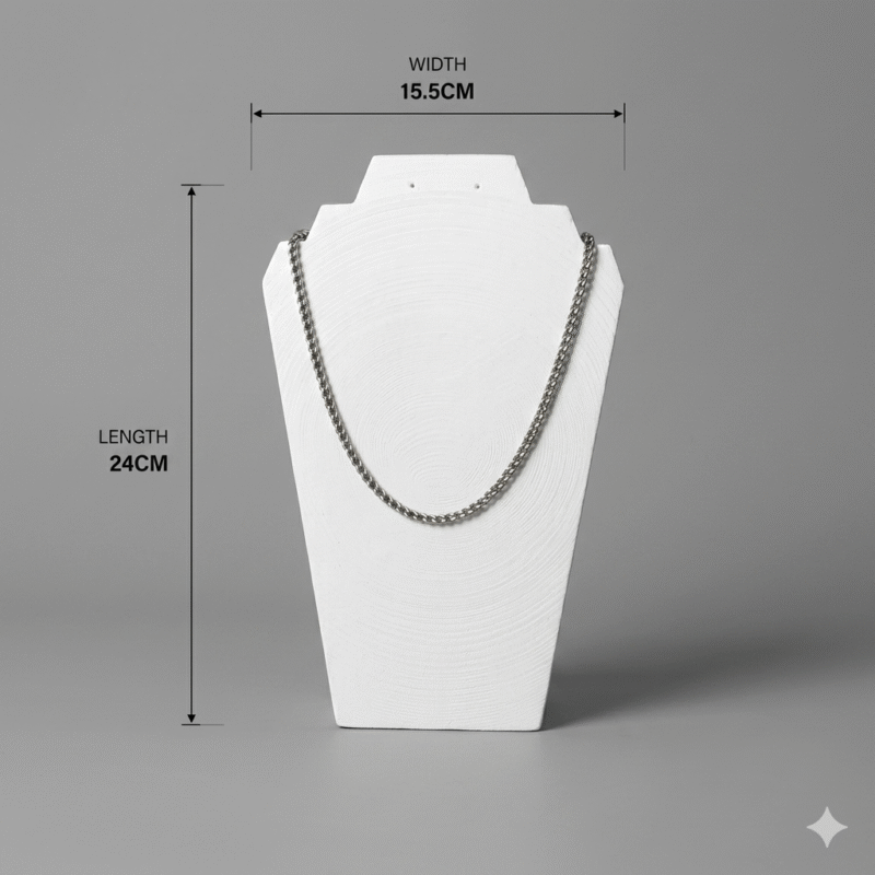 Premium White Necklace Jewellery Stand Angular Design | 3D Printed Display Bust Holder | Lightweight Durable Plastic Organizer | Space Saving Jewelry Display for Home, Shop & Exhibition(White Color) - Image 3