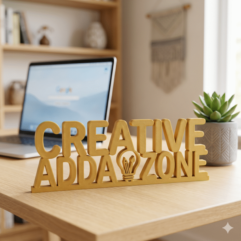 Creative Adda Zone Custom 3D Printed Desk Sign - Image 2
