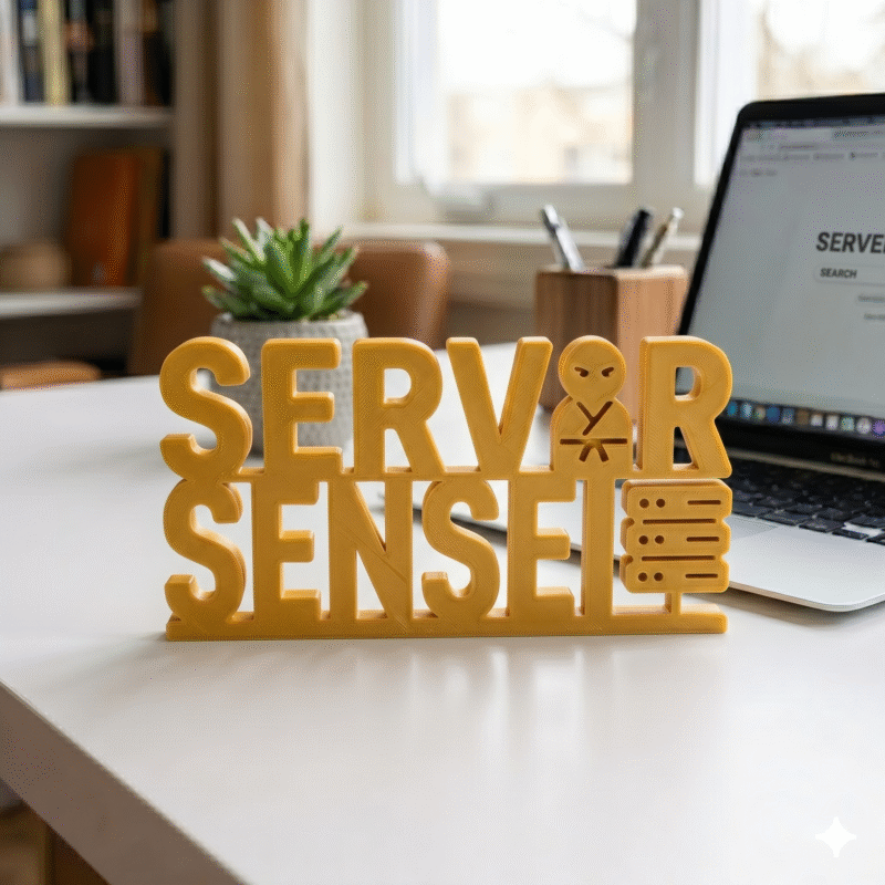 Server Sensei 3D Printed Desk Sign for IT Professionals | Developer Gift - Image 2