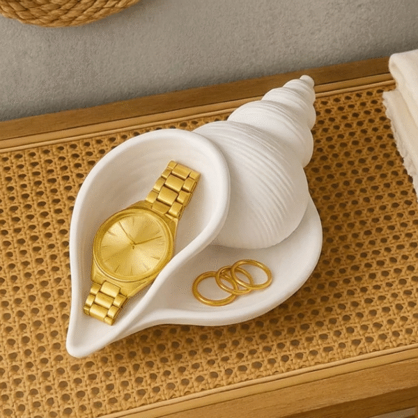 Coastal Seashell Entryway Jewelry Tray Holder
