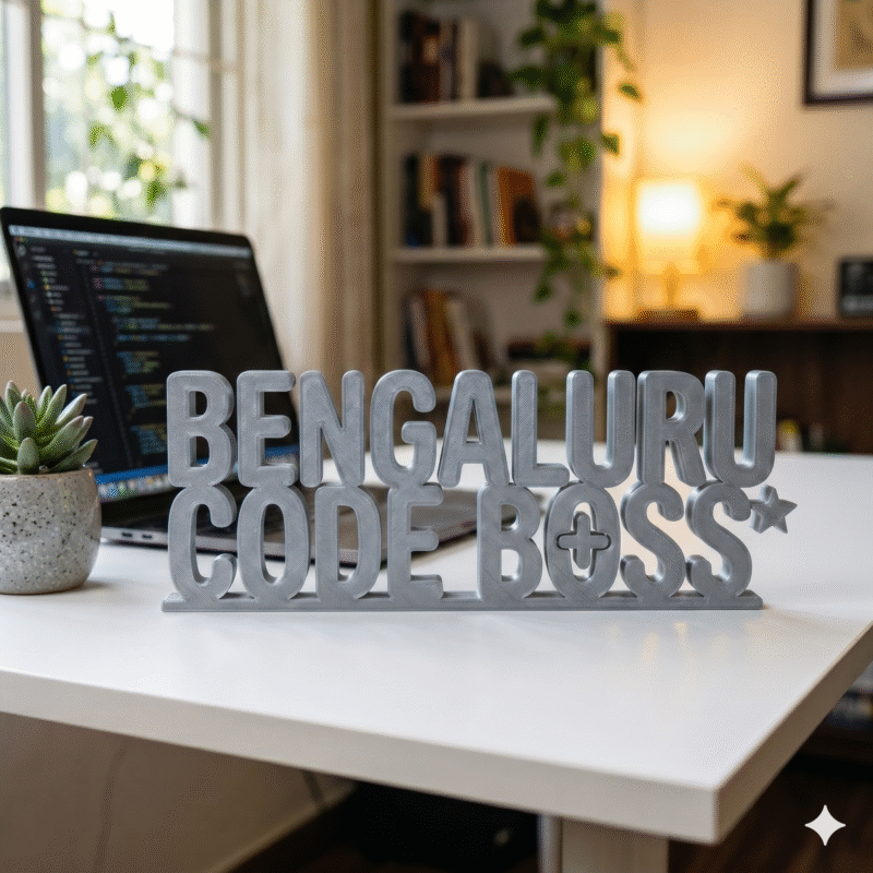 Bengaluru Code Boss 3D Printed Desk Sign for Office, Developer Desk Decor Gift - Image 7