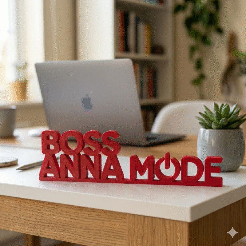 Personalized Boss Anna Mode 3D Printed Desk Sign - Image 4