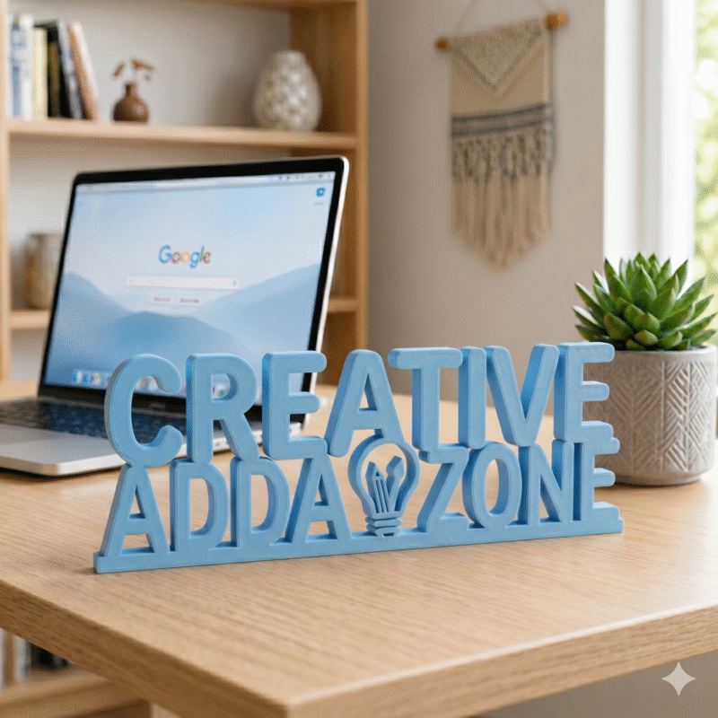 Creative Adda Zone Custom 3D Printed Desk Sign - Image 7