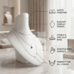 Necklace Display Bust Stand Matte White | 3D Printed Jewelry Organizer for Chains & Pendants | Elegant Display Holder for Shop, Home & Dressing Table - Image 2