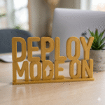 Deploy Mode On 3D Printed Desk Name Sign for Office, Startup, IT Workspace Decor