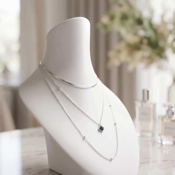 Necklace Display Bust Stand Matte White | 3D Printed Jewelry Organizer for Chains & Pendants | Elegant Display Holder for Shop, Home & Dressing Table