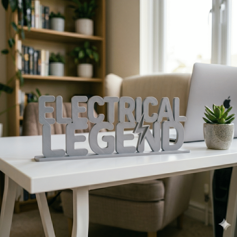 Electrical Legend 3D Printed Sign for Electricians & Engineers | Office Desk Decor Gift - Image 6