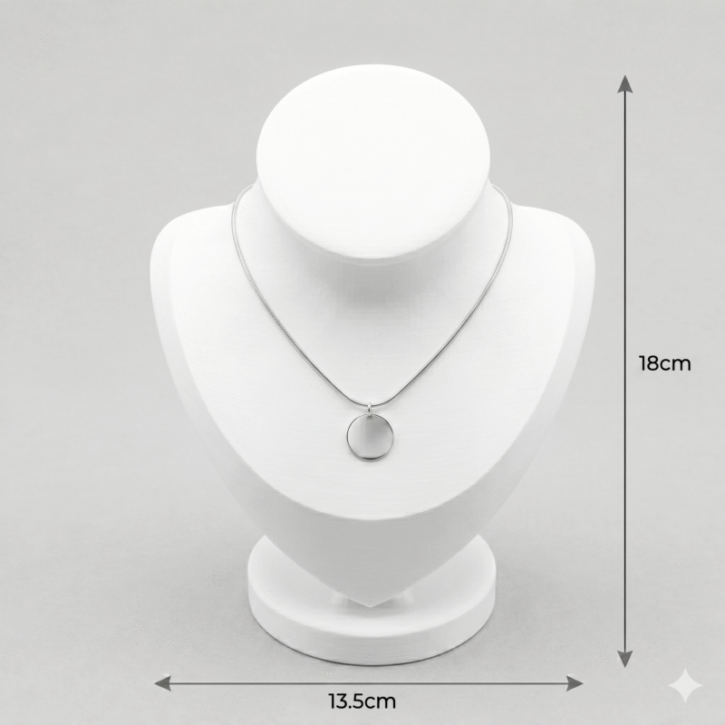 Premium White Necklace Jewellery Stand with Round Base | 3D Printed Display Bust Holder | Lightweight Durable Plastic Organizer | Space Saving Jewelry Display for Home, Shop & Exhibition(White Color) - Image 6