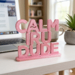 Calm Iru Dude 3D Printed Desk Sign - Image 3