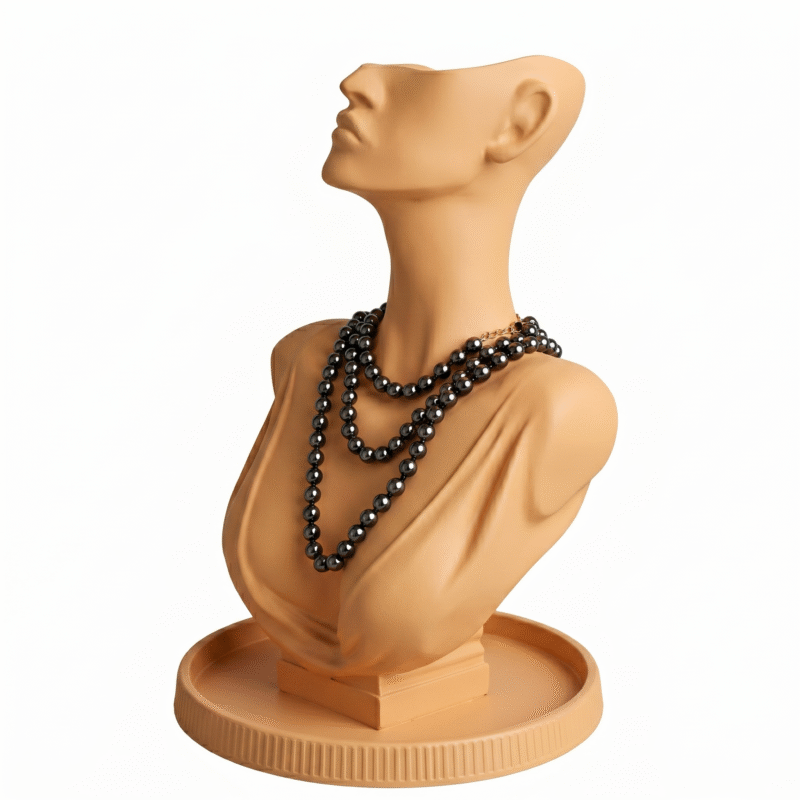 Loop Mannequin Necklace Display Bust| Mangalsutra & Chain Jewelry Holder | Face Design Jewelry Stand for Shop, Showroom, Exhibition & Photography(Skin Color) - Image 2