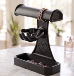 Jewellery Stand with Hand and Storage Box  | Mannequin Hand Finger Jewelry Display Holder for Necklace, Rings, Bracelet & Earrings | Display Stand for Shop, Photography & Home(Black Color)