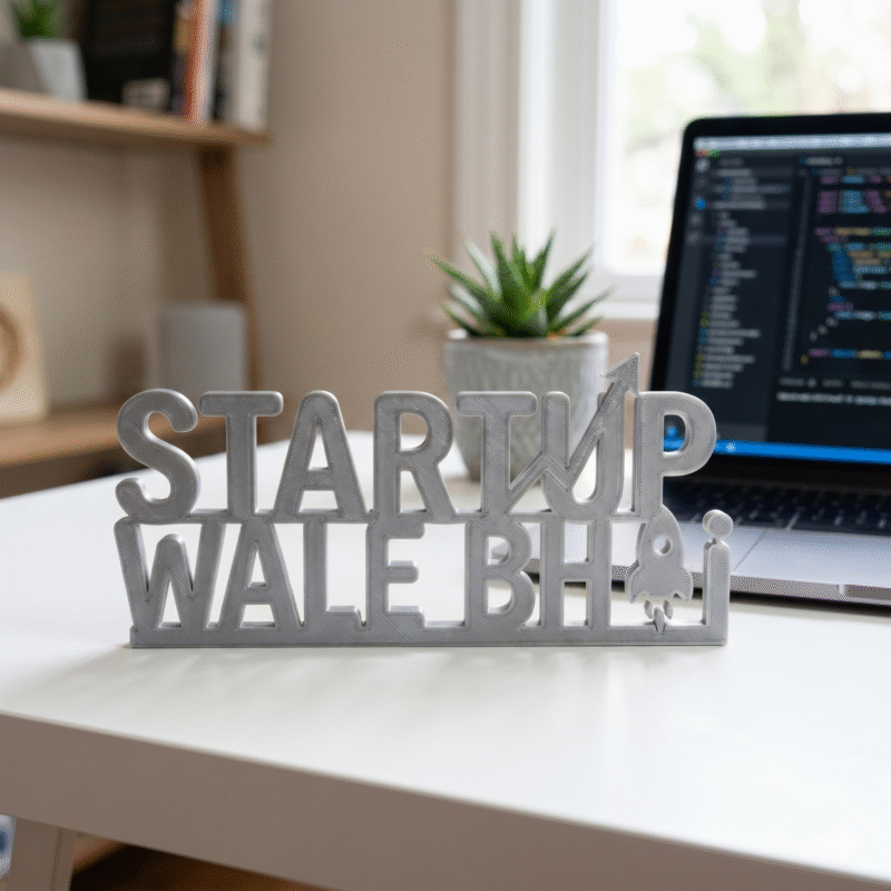 Startup Wale Bhai Desk Sign 3D Printed Office Decor for Entrepreneurs - Image 5