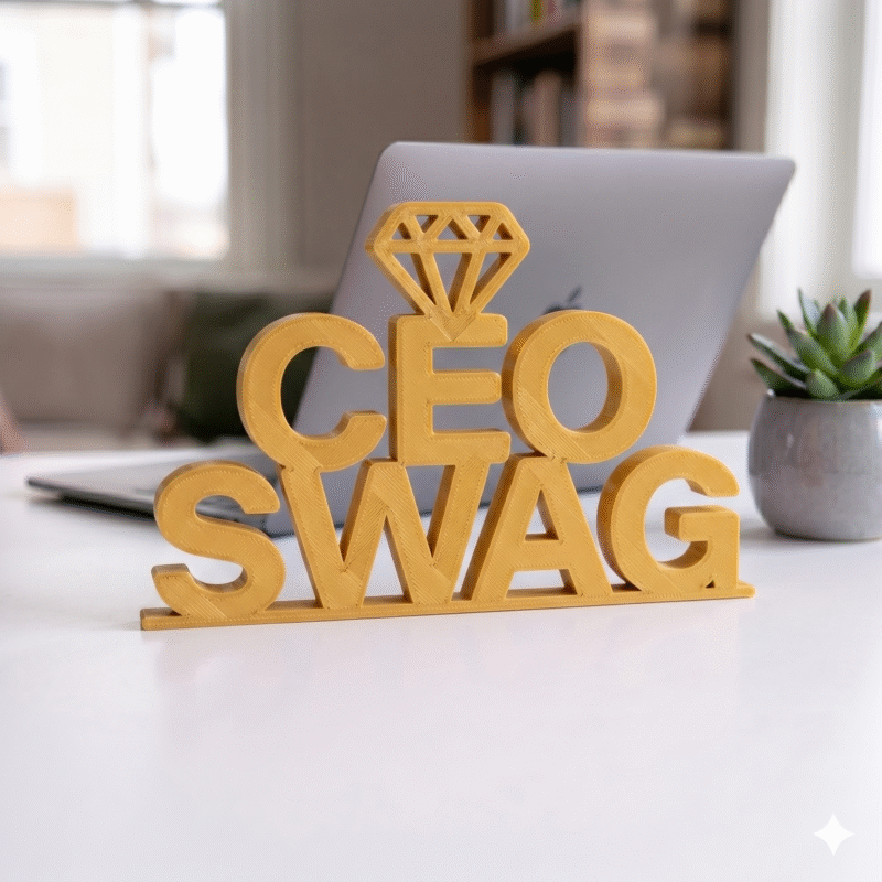 CEO Swag 3D Printed Desk Sign for Office Desk, Boss Gift, Entrepreneur Workspace Decor - Image 5