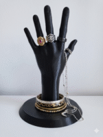Black Mannequin Hand Display Stand for Jewelry, Female Hand Ring Holder, Bracelet Necklace Display Stand, 3D Printed Hand Form Jewelry Organizer for Shop Counter Dressing Table(Black Color)